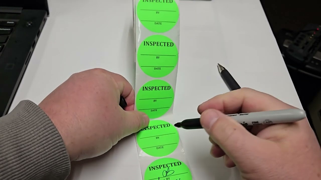 Набор круглых инвентарных этикеток Gueevin, 1000 штук, с пометкой «Проверено».