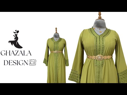 قفطان Caftan جزائري بالشان و الطبع تفصيل و خياطة من الصفر بطريقة سهلة