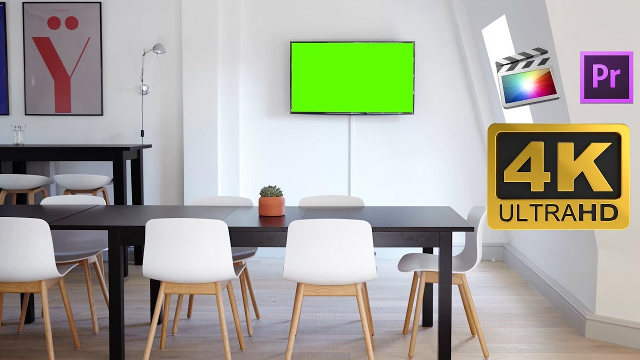 TV Screen In Business Office - Green Screen Footage Free 4K - YouTube