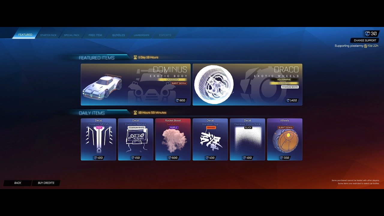 Rocket League Item Shop: 23rd April 2021: Draco: Holographic Titanium White!