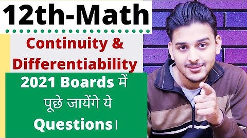 Continuity and Diffrentiability One shot [ 02 ] Class 12  Math Chapter 5