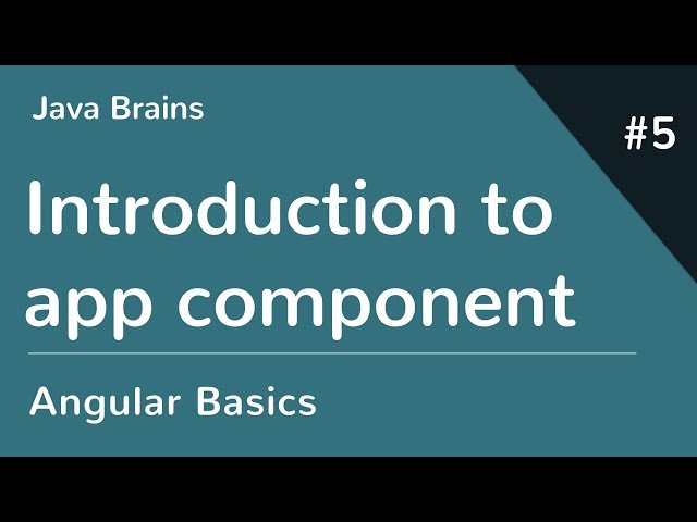 Angular 6 Basics 5 - Introducing the app component