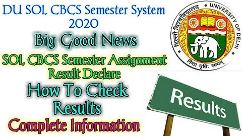 DU Sol Assignment Result 2020 Declared! du Sol assignment result! du sol assignment 2020