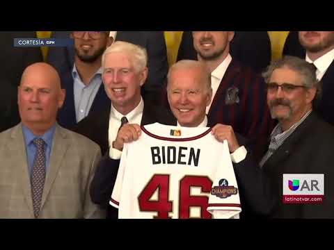 Joe Biden recibe a Los Braves en la Casa Blanca