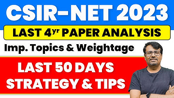 CSIR NET 2024| Weightage, Important Topics & Last 4 Year Paper Analysis|  Last 50 Day Tips By GP Sir