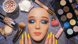 ASMR Sapphire Glam Real Makeup on Mannequin (Soft Spoken)