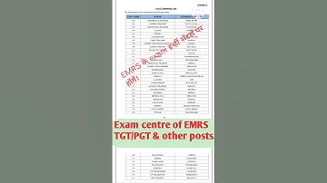 Exam centre of EMRS TGT/ PGT & other vacancies | #EMRS | #shorts