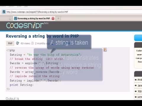 PHP Tutorial : Reversing a string by word in PHP - YouTube