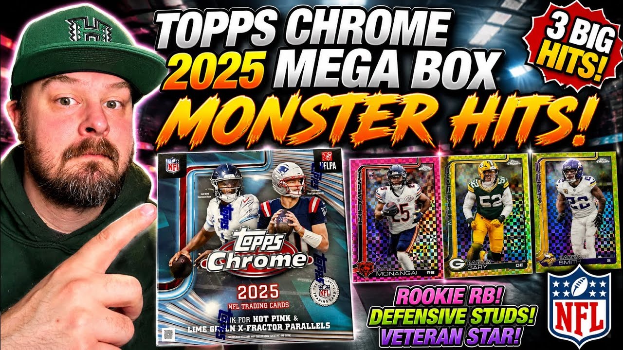 I Opened a 2025 Topps Chrome Football Mega Box… MONSTER HITS