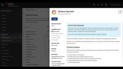 Using Grafana Operator in Openshift