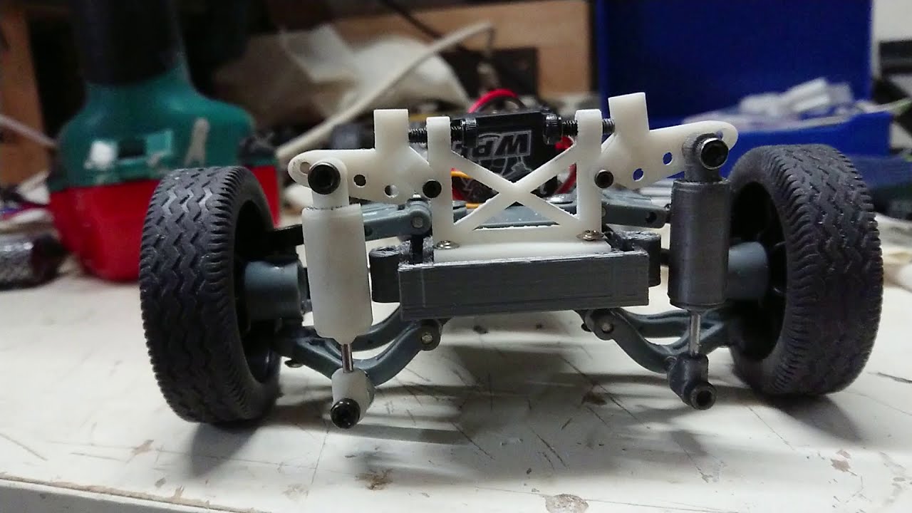 WPL D12 3D printed magnetic suspension - YouTube