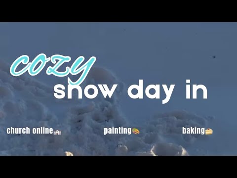 cozy snow day in❄️🌨️| painting, baking, service online