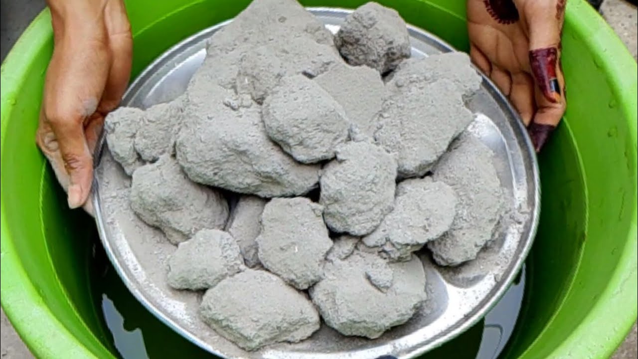 Asmr-New Bombastic Video New Styles Grey 🩶 Pure Cement Water Crumbling 💦