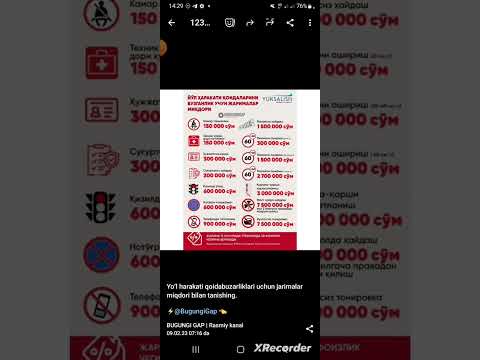 yangiliklar jarima miqdori