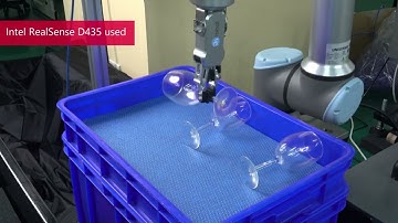 Automated Wine Glass Handling Using AI | AccuPick + UR Cobot + Intel RealSense D435