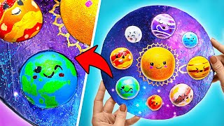 DIY Virale Anti-Stress-Bastelei 🪐 Leuchtende Galaxie Pop It Fidget-Spielzeug ✨