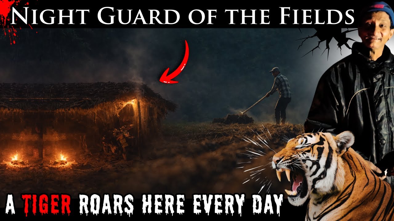 खेत के पास बाघ की दहाड़ और चौकिदारी करता बुज़ुर्ग व्यक्ति | Night In A Field | Corbett Tales