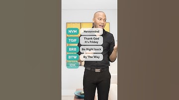 Common abbreviations: NVM, TGIF, BRB, IDK, AFAIK #learnenglish with #fluentjoy