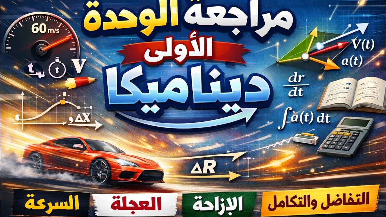 مراجعة الوحدة الاولي ديناميكا وخصوصا الرسومات البيانية الصف الثالث الثانوي 2026