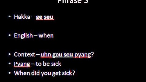 Learn Basic Hakka Chinese - Part 5 (Useful Phrases)