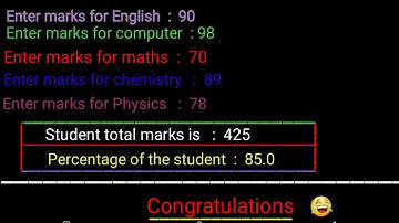 HOW TO CALCULATE THE ^(FIVE, 5)^ SUBJECT OF MARKS AND ,,C/C++ PROGRAM.%