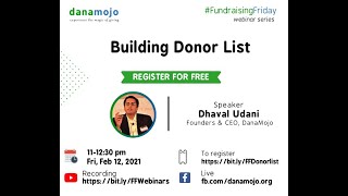 Details [Webinar] Building Donor List #FundraisingFriday Update
