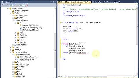 VIẾT THỦ TỤC THÊM XÓA SỬA TRONG SQL SERVER