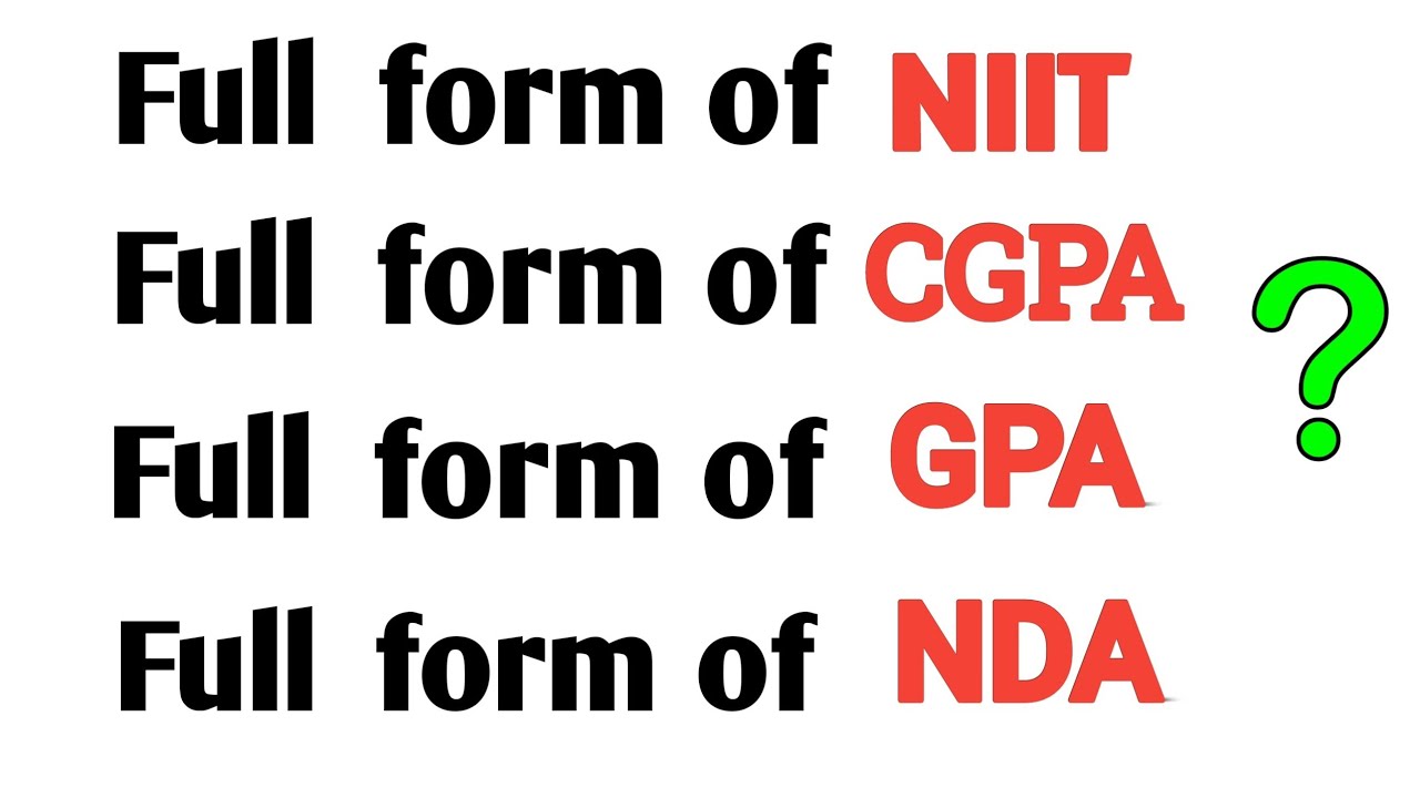 Important Full Forms for exams YouTube