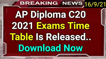 ap diploma C20 2021 1st year Exams Time Table Released in telugu