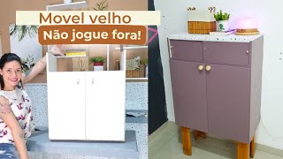 Transformei esse armarinho multiuso-Não jogue fora movel velho-Decoração baixo custo