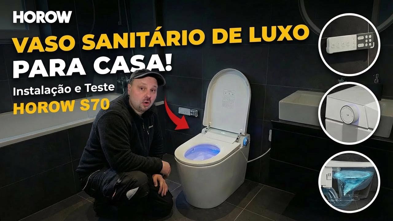 Trocando o vaso antigo por uma smart toilet: Veja como deixar seu banheiro de luxo! HOROW S70