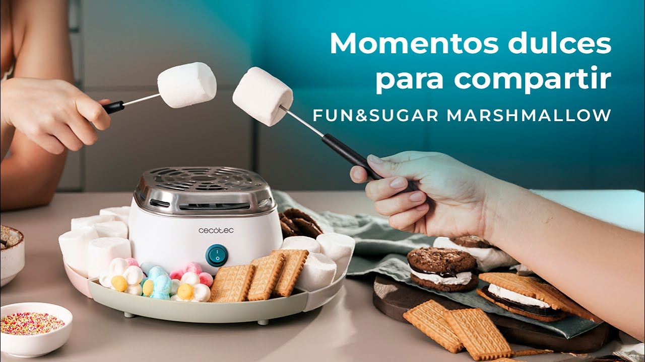 Fun & Sugar Marshmallow M&aacute;quina para aquecer marshmallows, S'more, 270 W e 2 garfos de metal.
