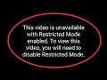 YouTube Fix This Video Is Unavailable With Restricted Mode Enabled To View This Video Problem Solve 