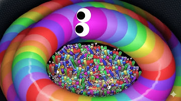 INSANE RAINBOW SNAKE vs 1000 TINY SNAKES! | Epic Slither.io Gameplay