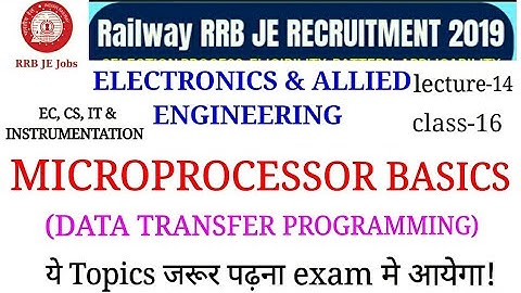 MICROPROCESSOR 8085 PROGRAMMING FOR RRB JE ELECTRONICS & ALLIED GROUP|| BY SIRJEE CLASSES