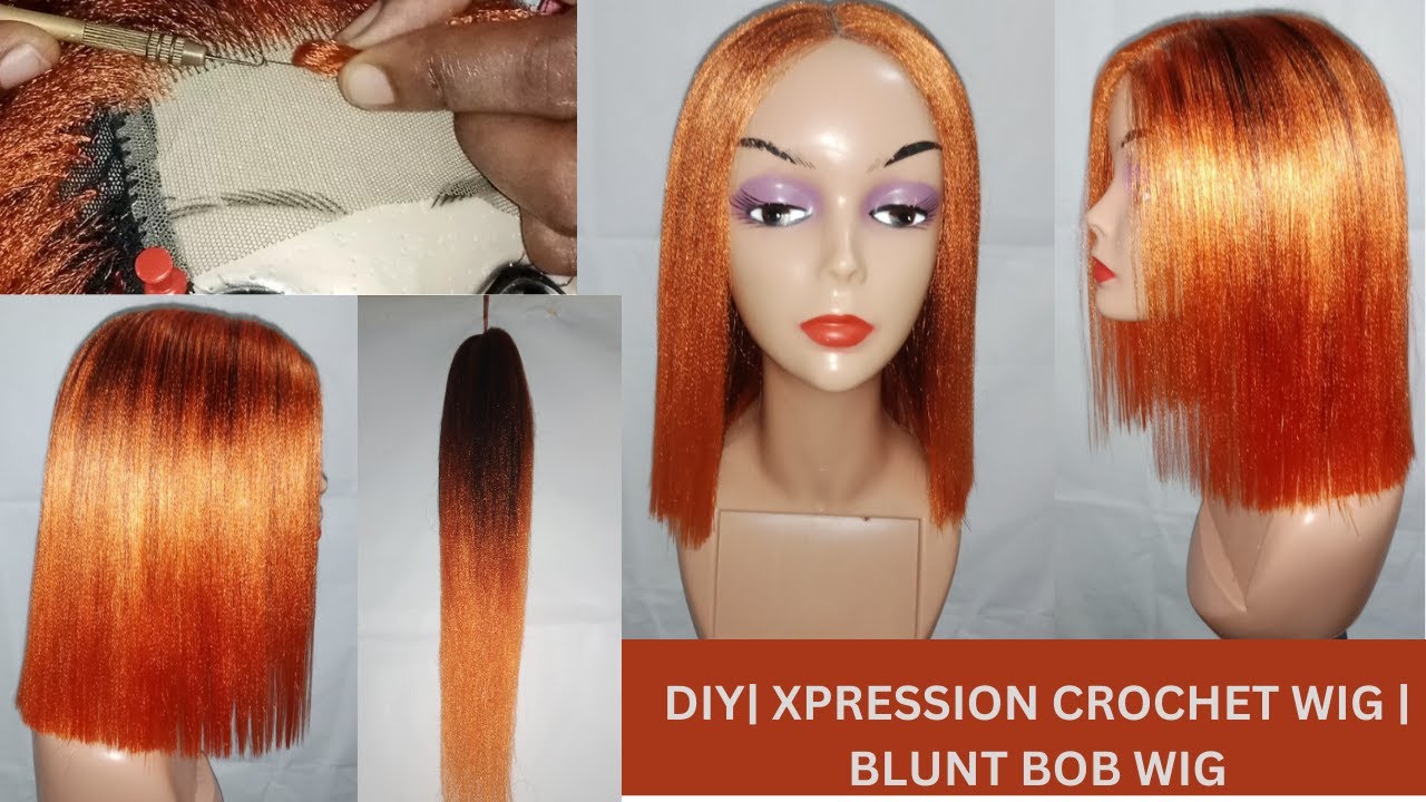 DIY XPRESSION HAIR CROCHET WIG BLUNT BOB WIG YouTube