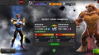 5/65 human torch vs Sasquatch