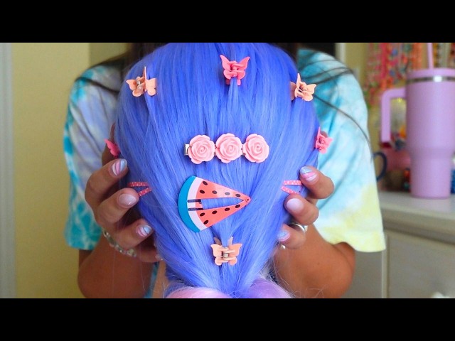 ASMR Hair Styling, Brushing, Scalp Massaging & Rambles 💜🩷