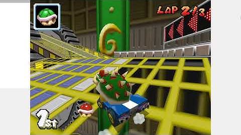 Mario Kart DS 150cc Race On Tick Tock Clock Played As Bowser Enhanced Graphics + Main Screen