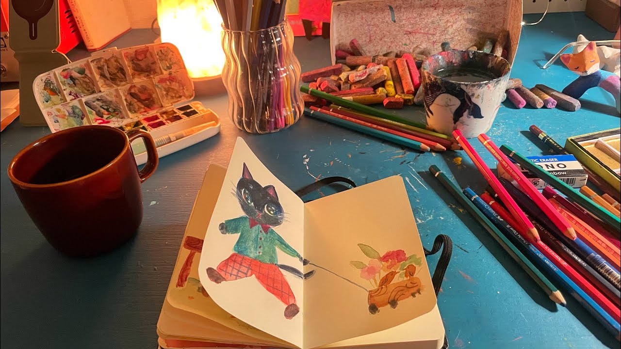 11月の色鉛筆vlog📚🧺🕯️購入品紹介、大銀杏とカフェ巡り、記念日の１日🎂