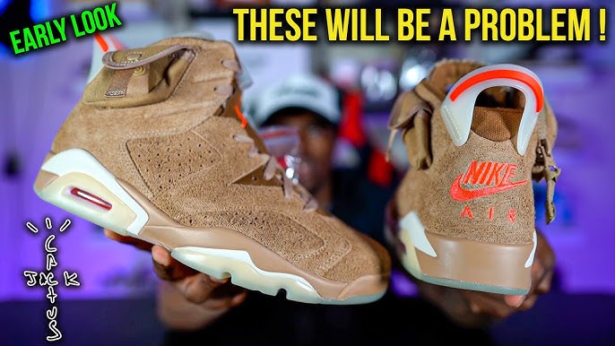 On-Foot Look: Travis Scott x Air Jordan 6 'British Khaki' Up Close -  Sneaker Freaker