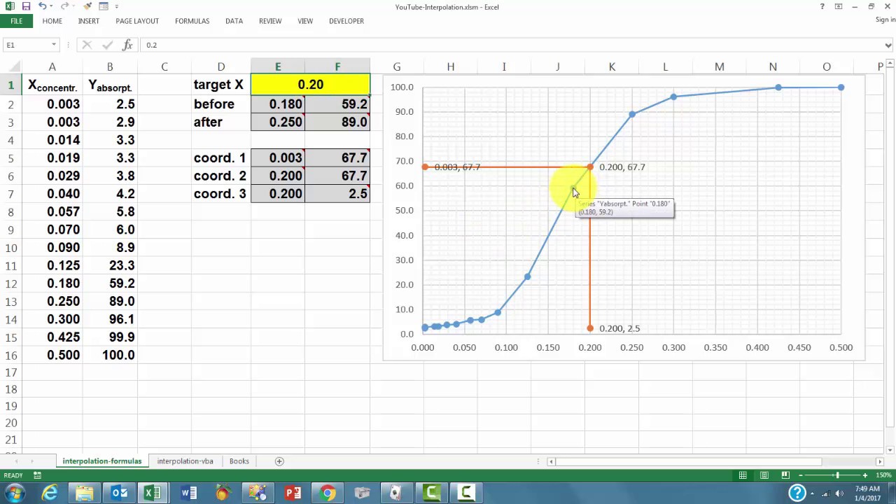 Interpolation with Formulas and VBA - YouTube