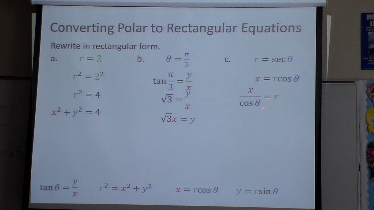 Polar to Rectangular Equations - YouTube