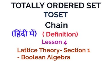 Totally Ordered Set- Chain  - Definition -Lattice Theory - BOOLEAN ALGEBRA