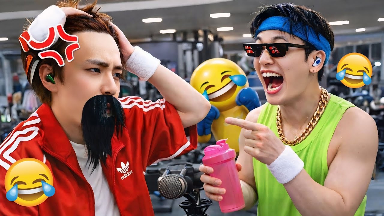 BTS V making a funny expression in a compilation video