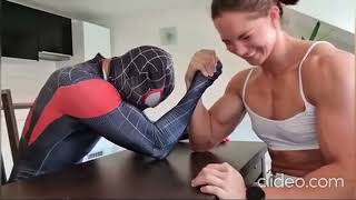 Vladislava Galagan - Arm Wrestling With A Super Spiderman
