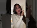 Brunette Beauty Flaunts Her Style with Long-Sleeved Top and Sparkling Jewelry#fashion