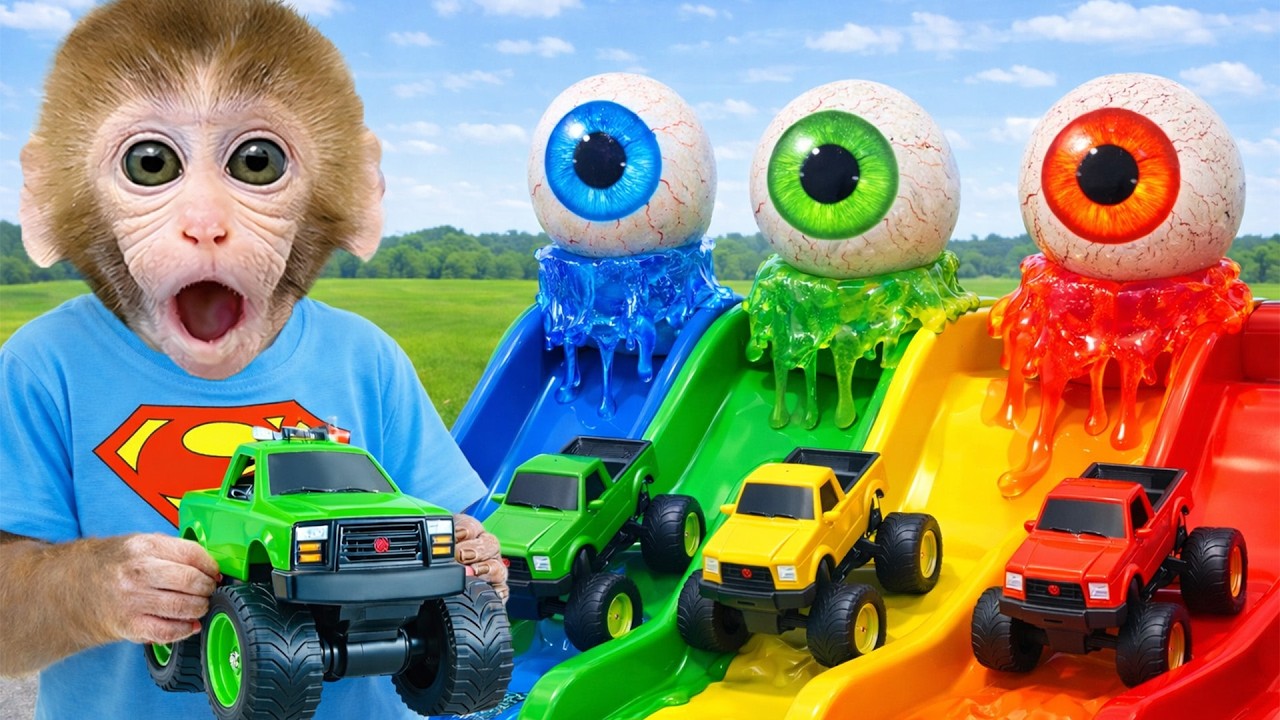 القرد لونا يكتشف عيون حلوى عملاقة ويحدث شيء غير متوقع في الحديقة