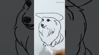 Cute Sheltie Puppy drawing 🧡🖤 #shorts