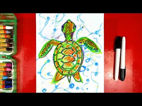 Как нарисовать Морскую черепаху - урок рисования для детей